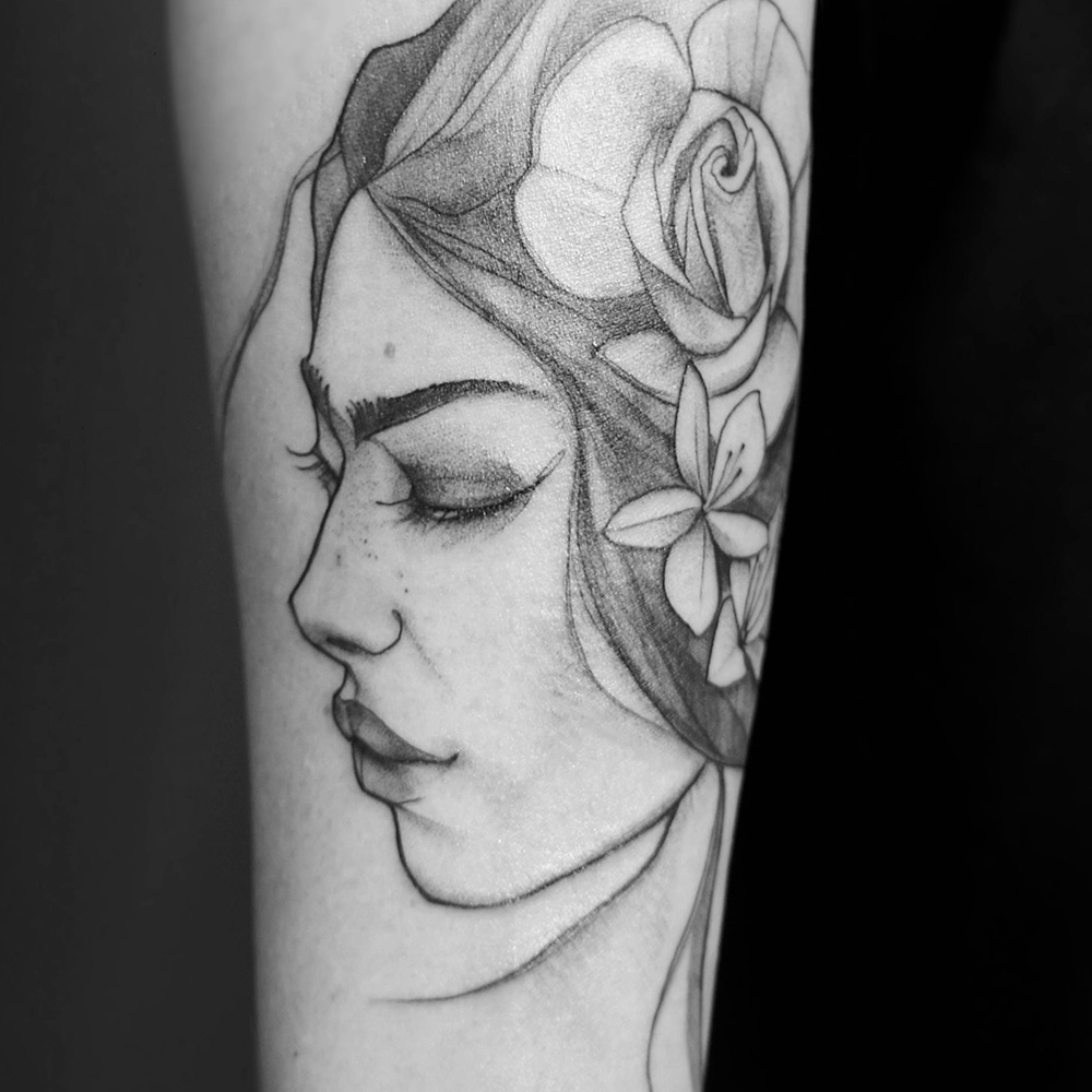 salon de tatouage l'encre de k en loire atlantique à nantes portrait visage