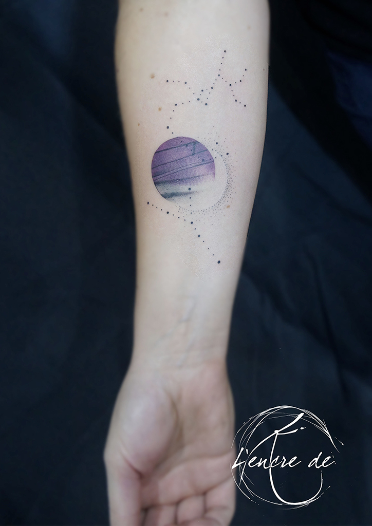 Tatouage Signes astrologiques – aquarelle Couleur – L’Encre de K, Nantes